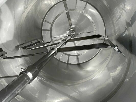 2 x New 15.300L stainless-steel AISI316L vertical mixing tanks.