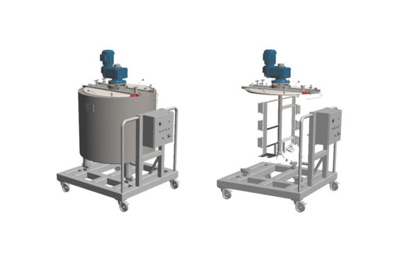 1 x cuve de mélange neuve verticale de 1000L en acier inoxydable AISI304L.