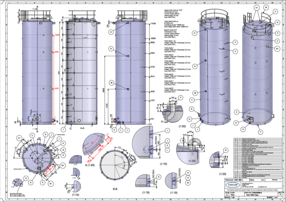 2 x nouvelles cuves de stockage verticales en acier inoxydable de 105.000L en AISI304L