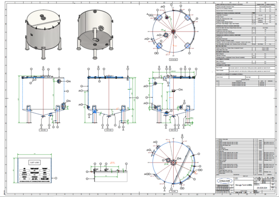 1 x Neuer vertikaler 6.000L Edelstahl AISI316L Lagertank