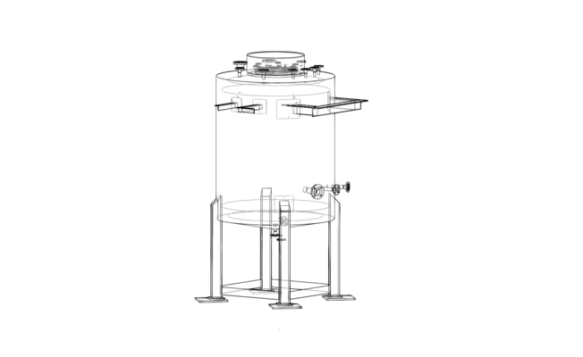 1 x New 1510L stainless-steel AISI316L vertical mixing tank.