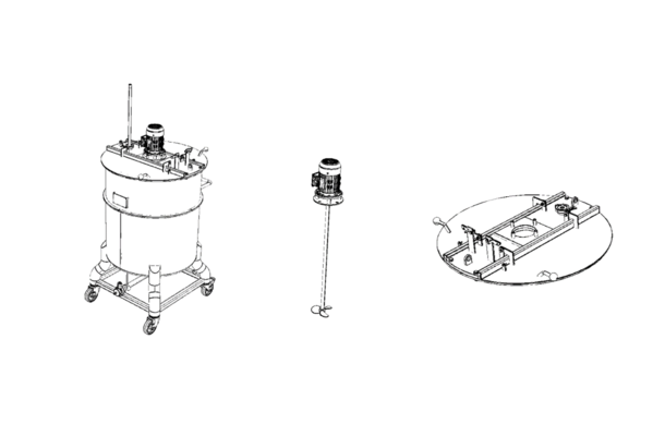 1 x Neuer vertikaler 650L Edelstahl-Mischbehälter aus AISI316L