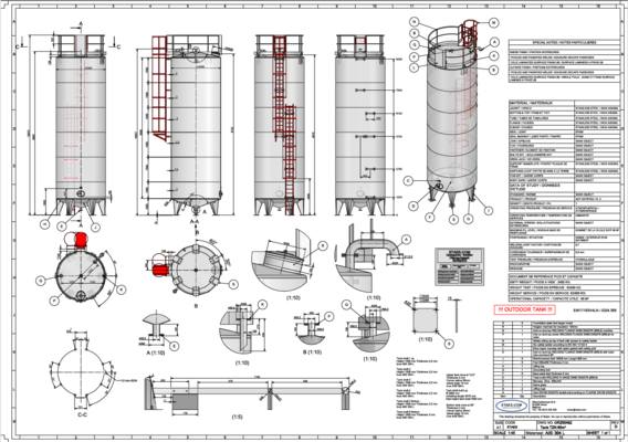 1 x Neuer vertikaler 60.000L Edelstahl AISI304L Lagertank