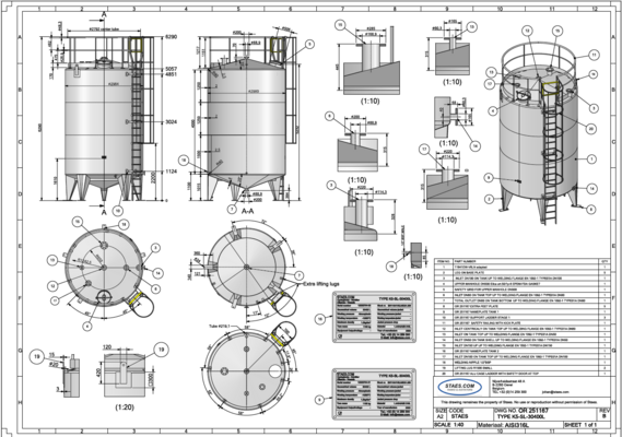 2 x cuves neuves verticales 30.400L en acier inoxydable AISI316L.