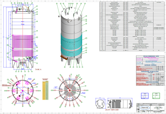 2 x Brand new 50.000L stainless-steel AISI304L vertical storage tanks.