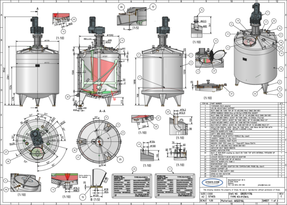 2 x Nieuwe roestvrijstalen verticale mengtanks van 3.300L in AISI316L